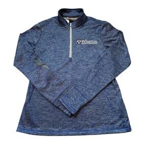 Adidas NWT Women’s 1/4 Zip Pullover Brushed Terry Heather Navy Blue Size M Golf